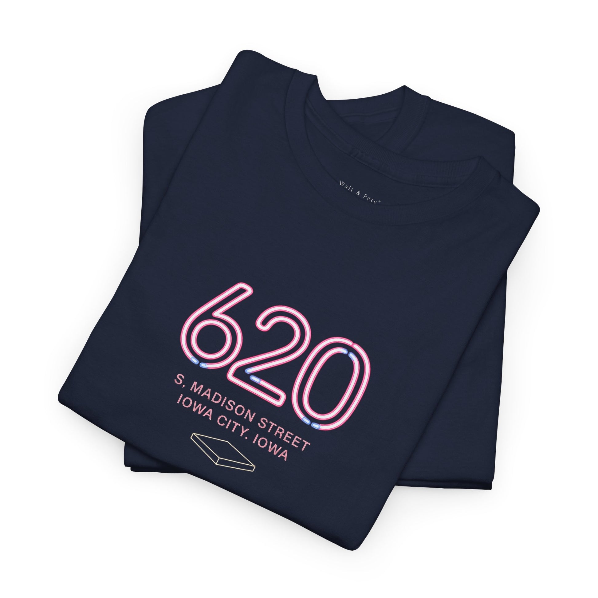 Vintage neon 620 Iowa City pride and nightlife graphic tee 