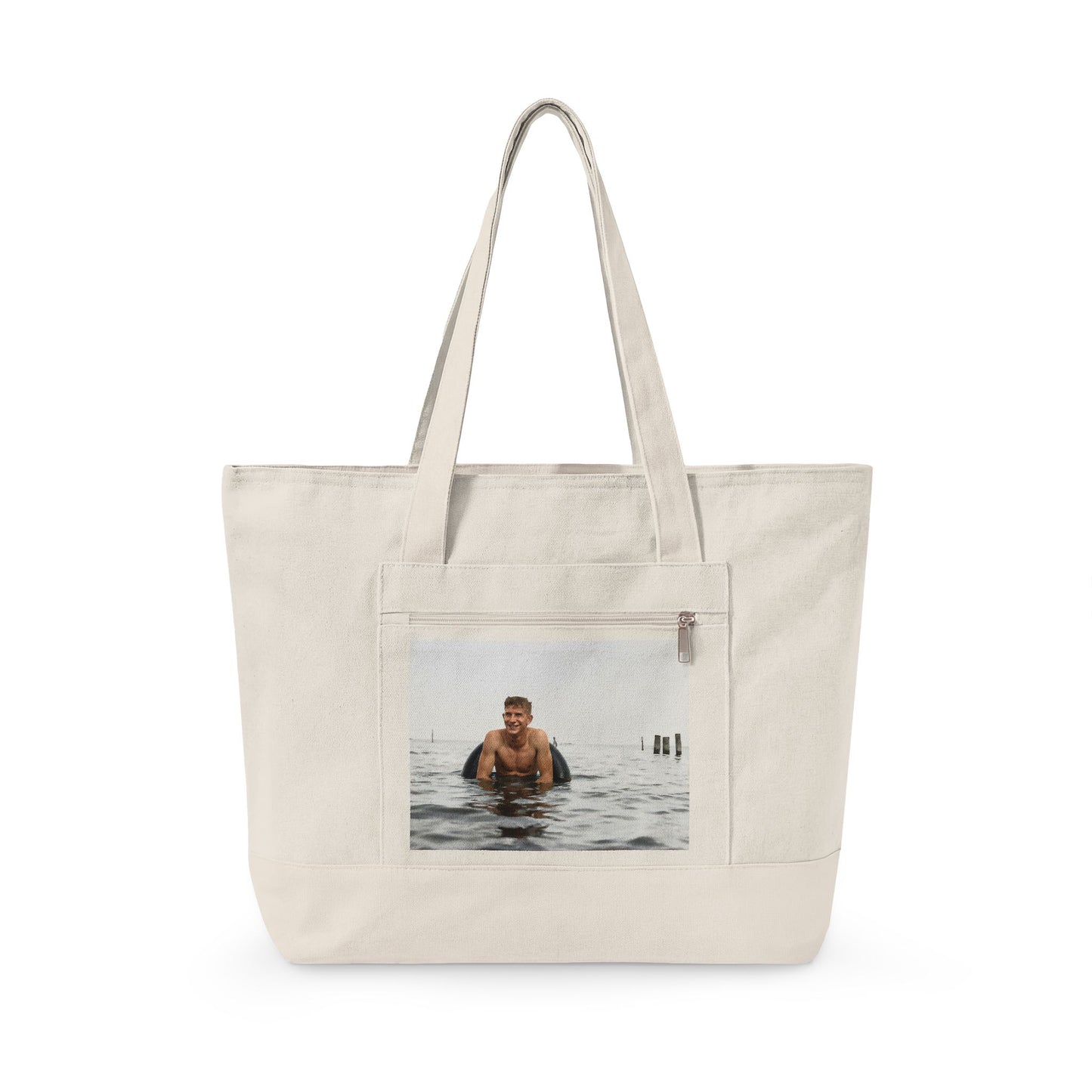 Beach Day Zippered Canvas Tote | nager 034