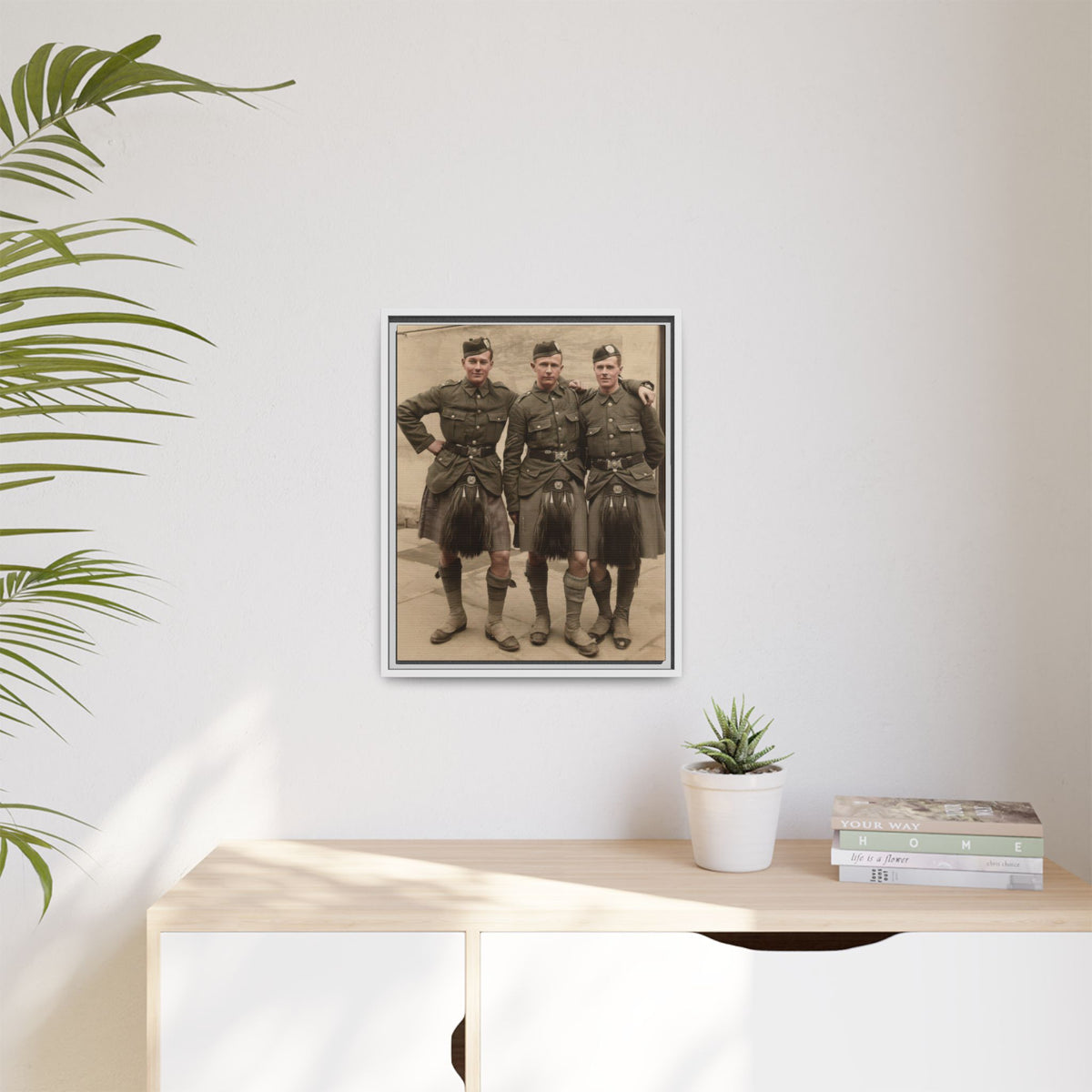 hommes 014 | Framed Vintage Photo - Matte Canvas