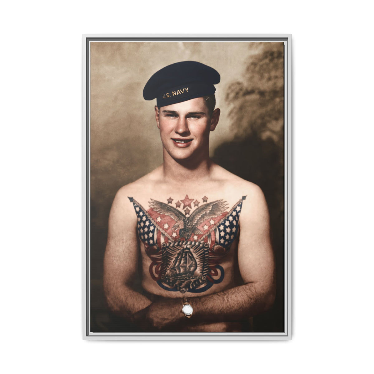 celibataire 037 | Framed Vintage Photo - Matte Canvas