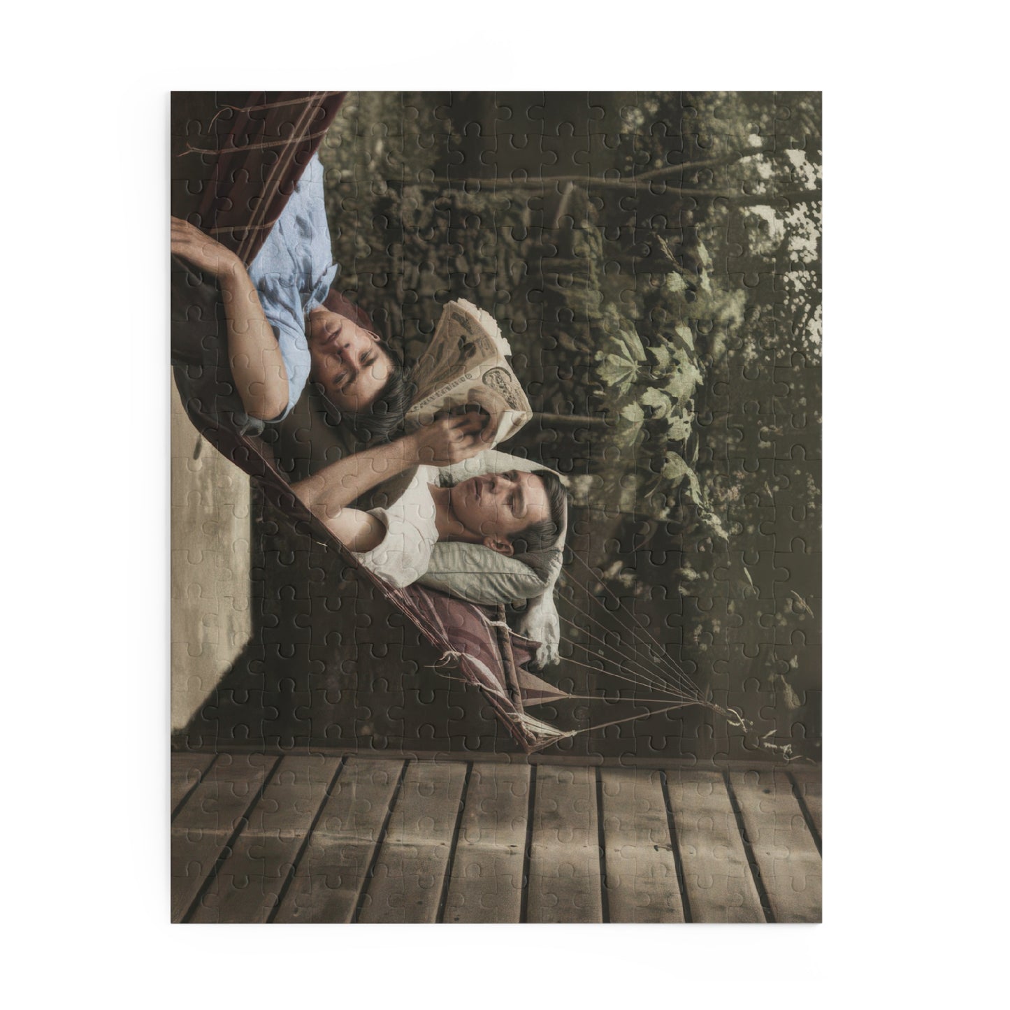 Hammock Afternoon Companions | Restored Historical Jigsaw Puzzle | paire 094