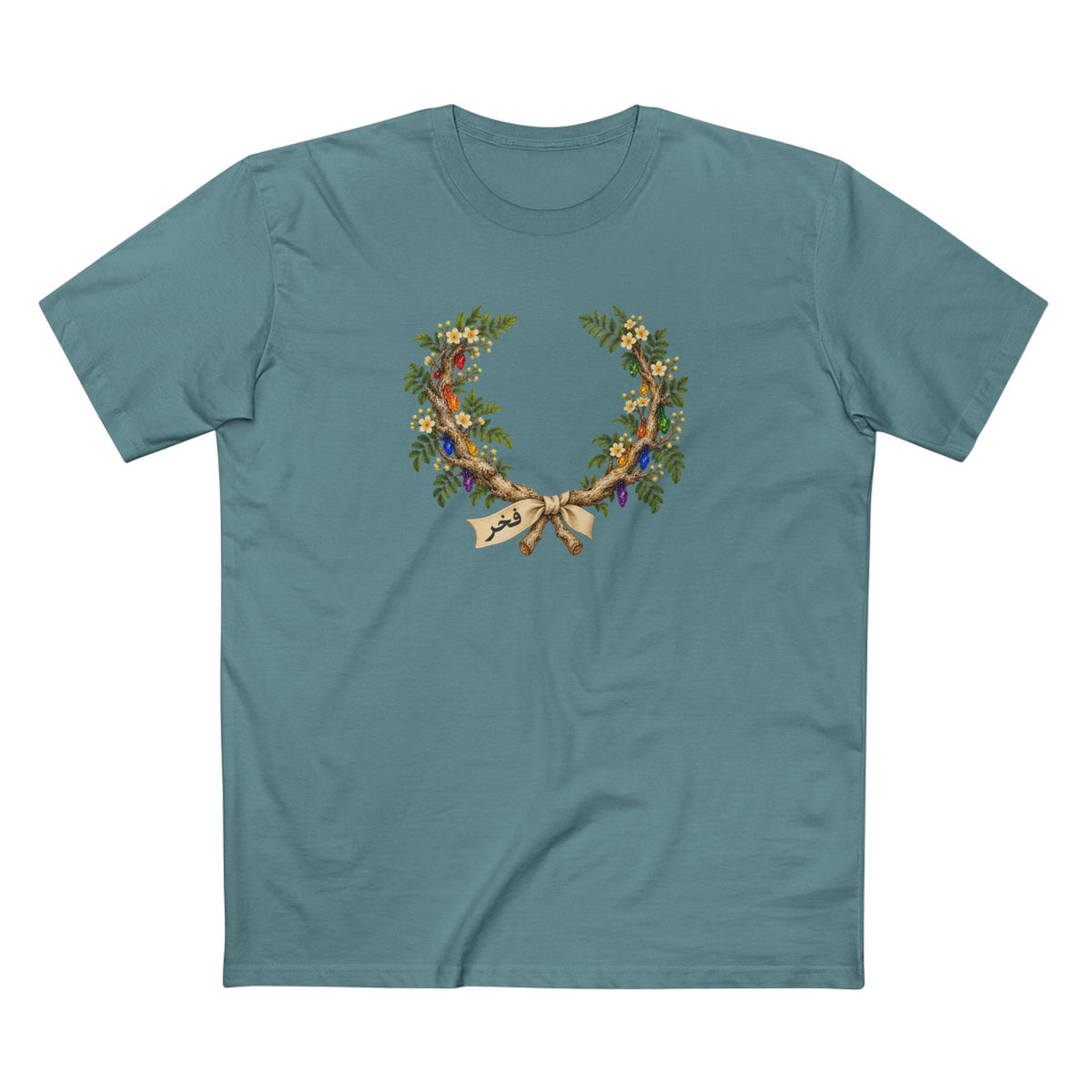 Omani Frankincense Fakhr Pride T-Shirt | LGBTQ+ Laurel Wreath Tee