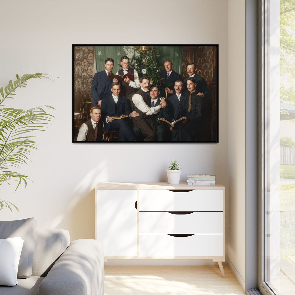 hommes 001 | Framed Vintage Photo - Matte Canvas
