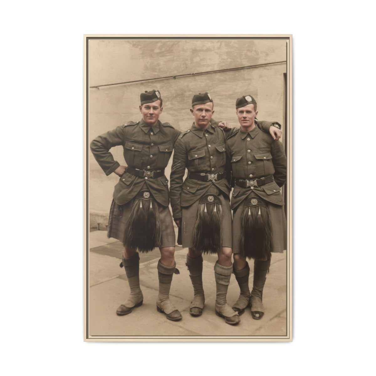 hommes 014 | Framed Vintage Photo - Matte Canvas