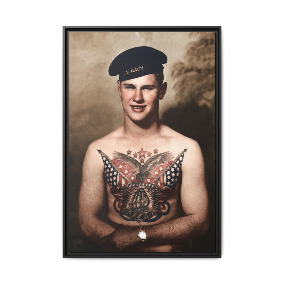 celibataire 037 | Framed Vintage Photo - Matte Canvas
