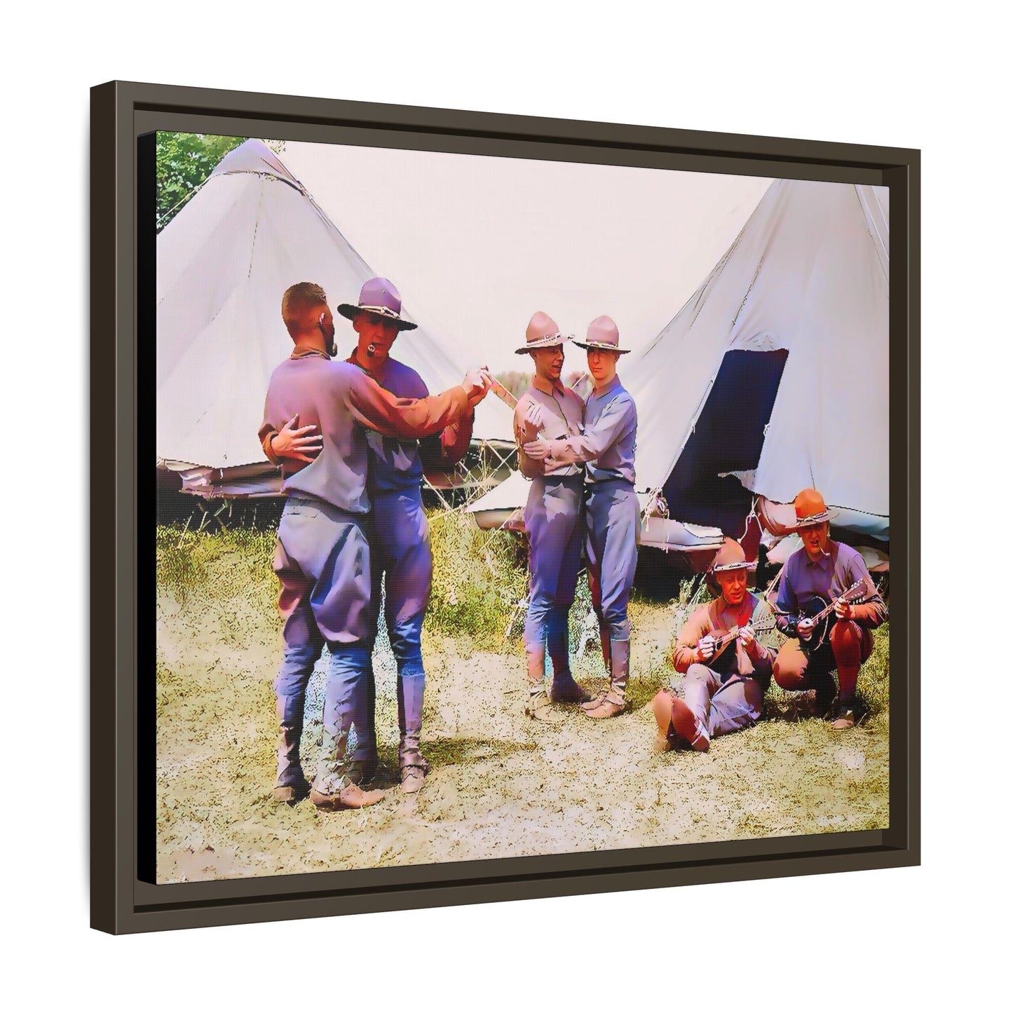 hommes 006 | Framed Vintage Photo - Matte Canvas