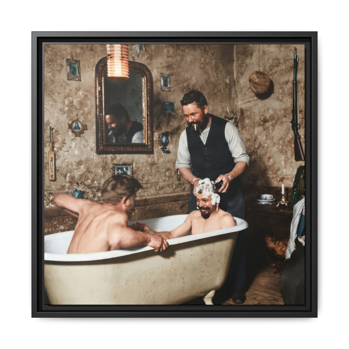 hommes 031 | Framed Vintage Photo - Matte Canvas2