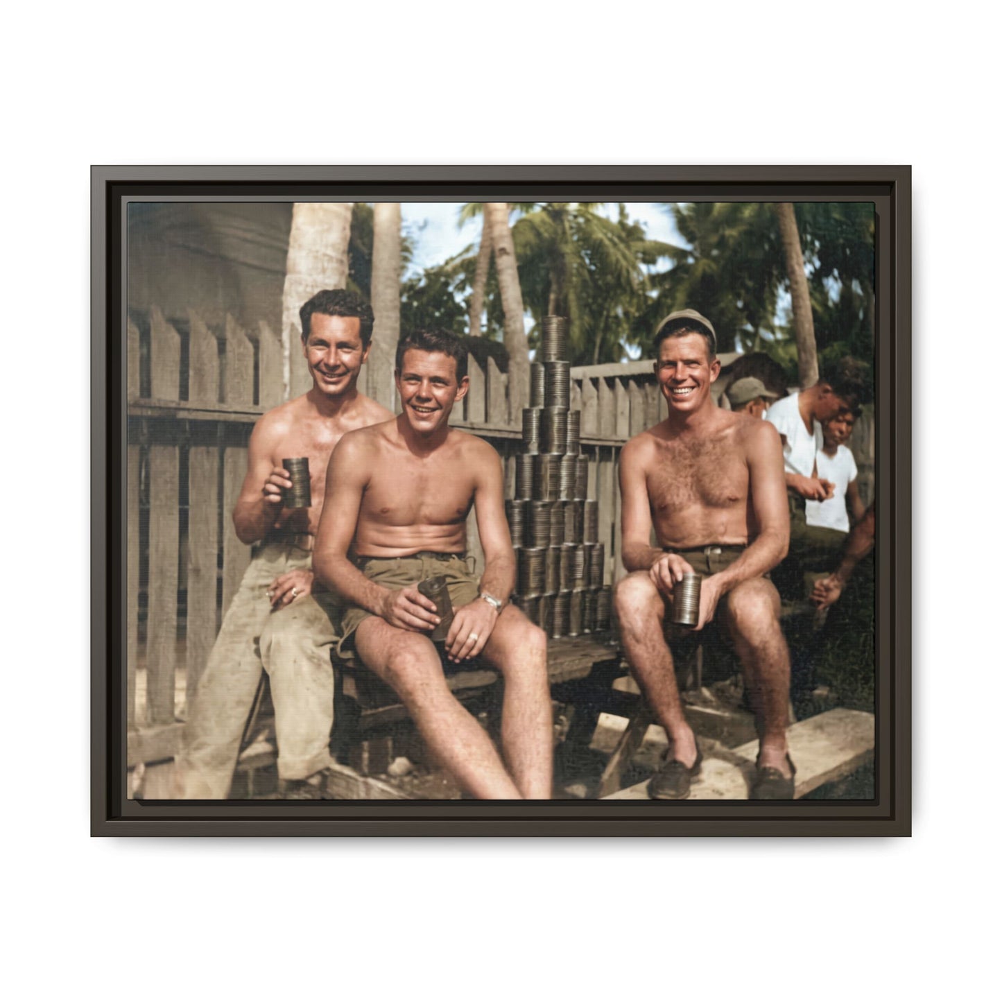 hommes 003 | Framed Vintage Photo - Matte Canvas