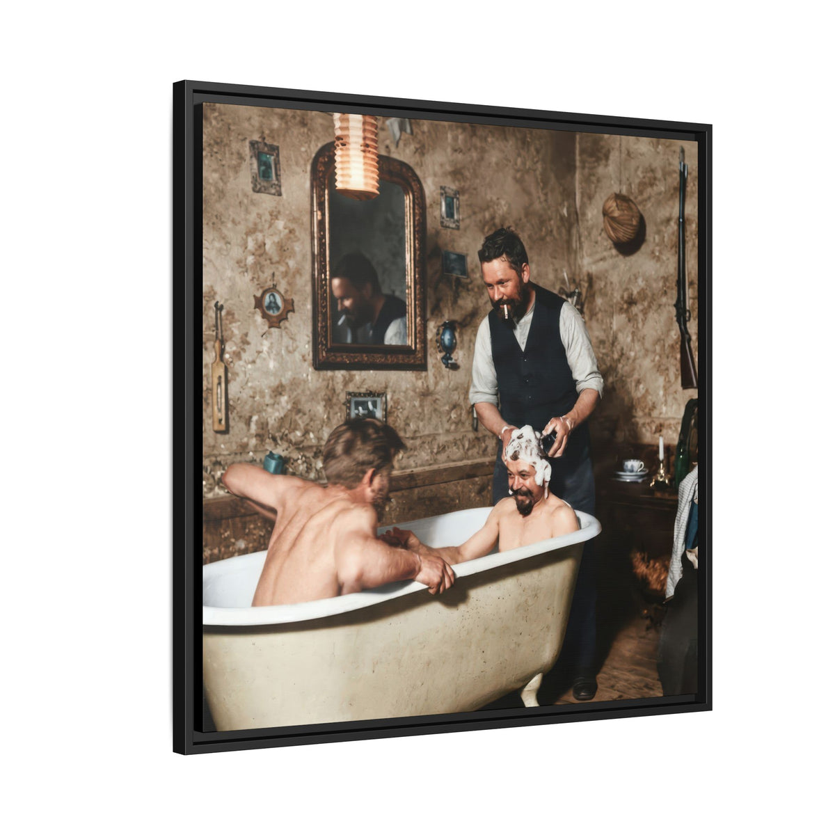 hommes 031 | Framed Vintage Photo - Matte Canvas2