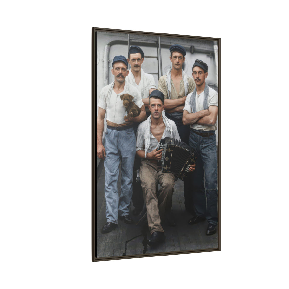 hommes 002 | Framed Vintage Photo - Matte Canvas