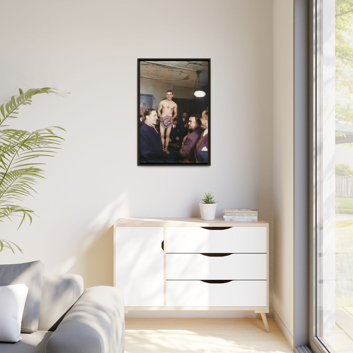 hommes 017 | Framed Vintage Photo - Matte Canvas