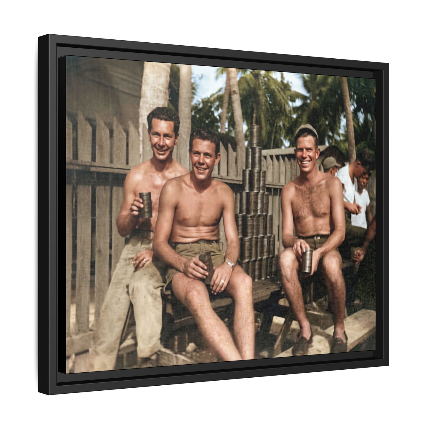 hommes 003 | Framed Vintage Photo - Matte Canvas
