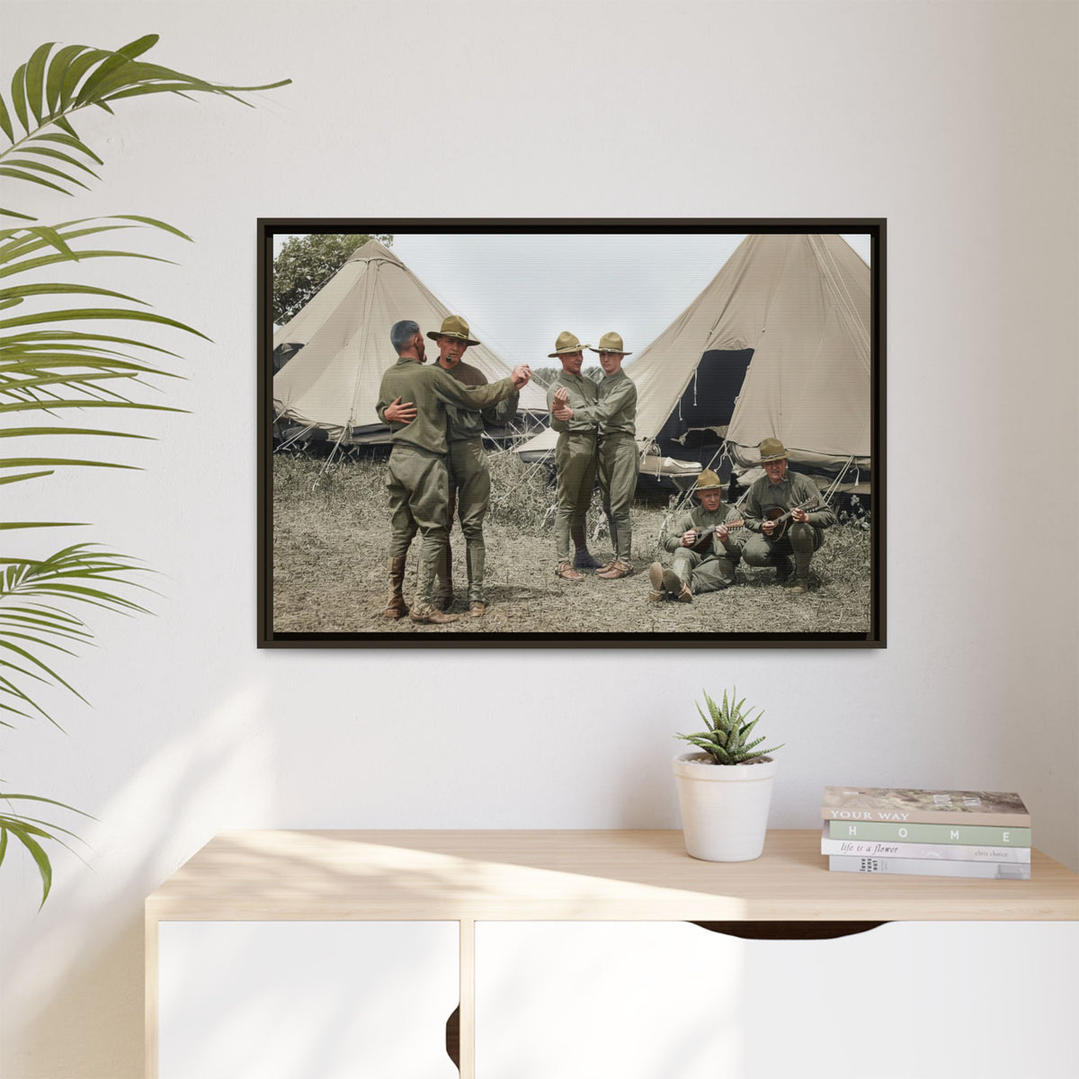 hommes 006 | Framed Vintage Photo - Matte Canvas