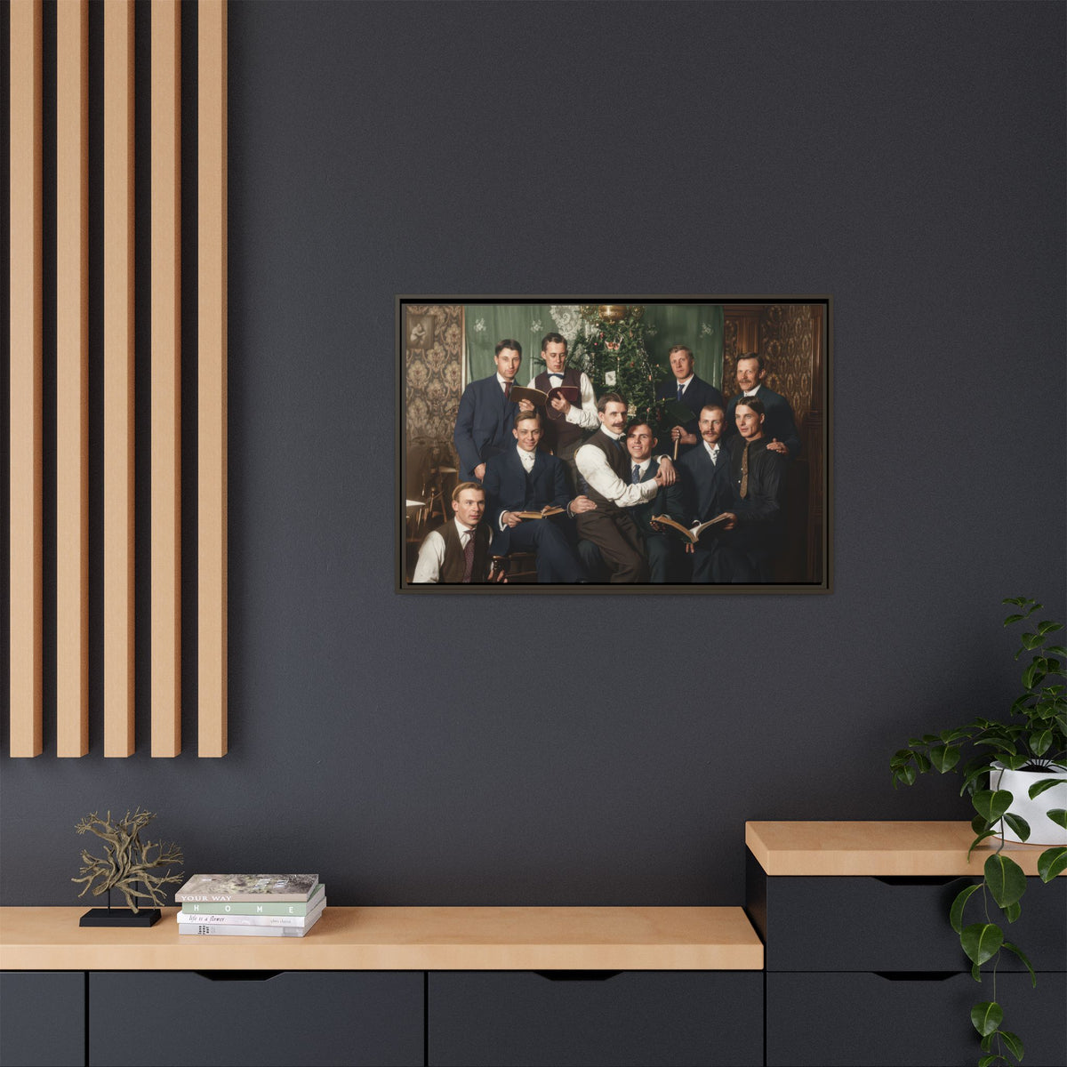 hommes 001 | Framed Vintage Photo - Matte Canvas