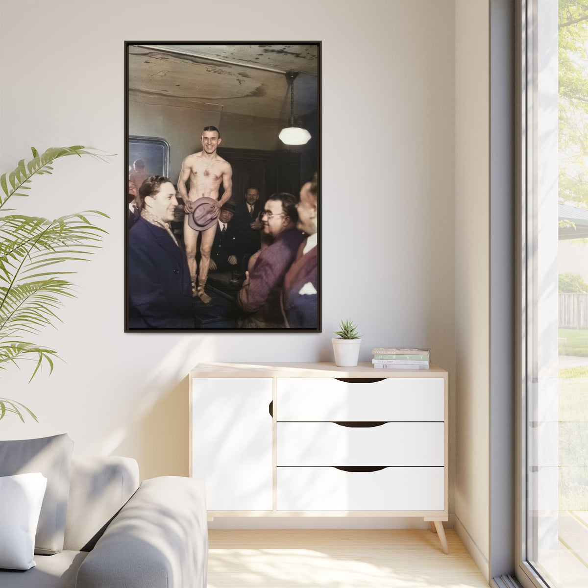 hommes 017 | Framed Vintage Photo - Matte Canvas