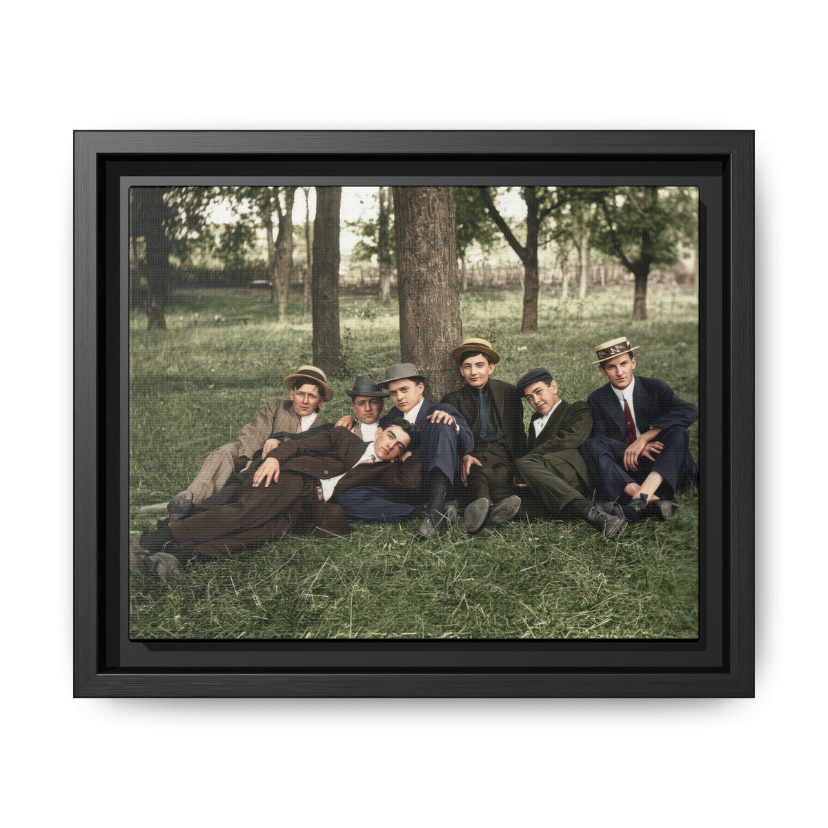 hommes 005 | Framed Vintage Photo - Matte Canvas