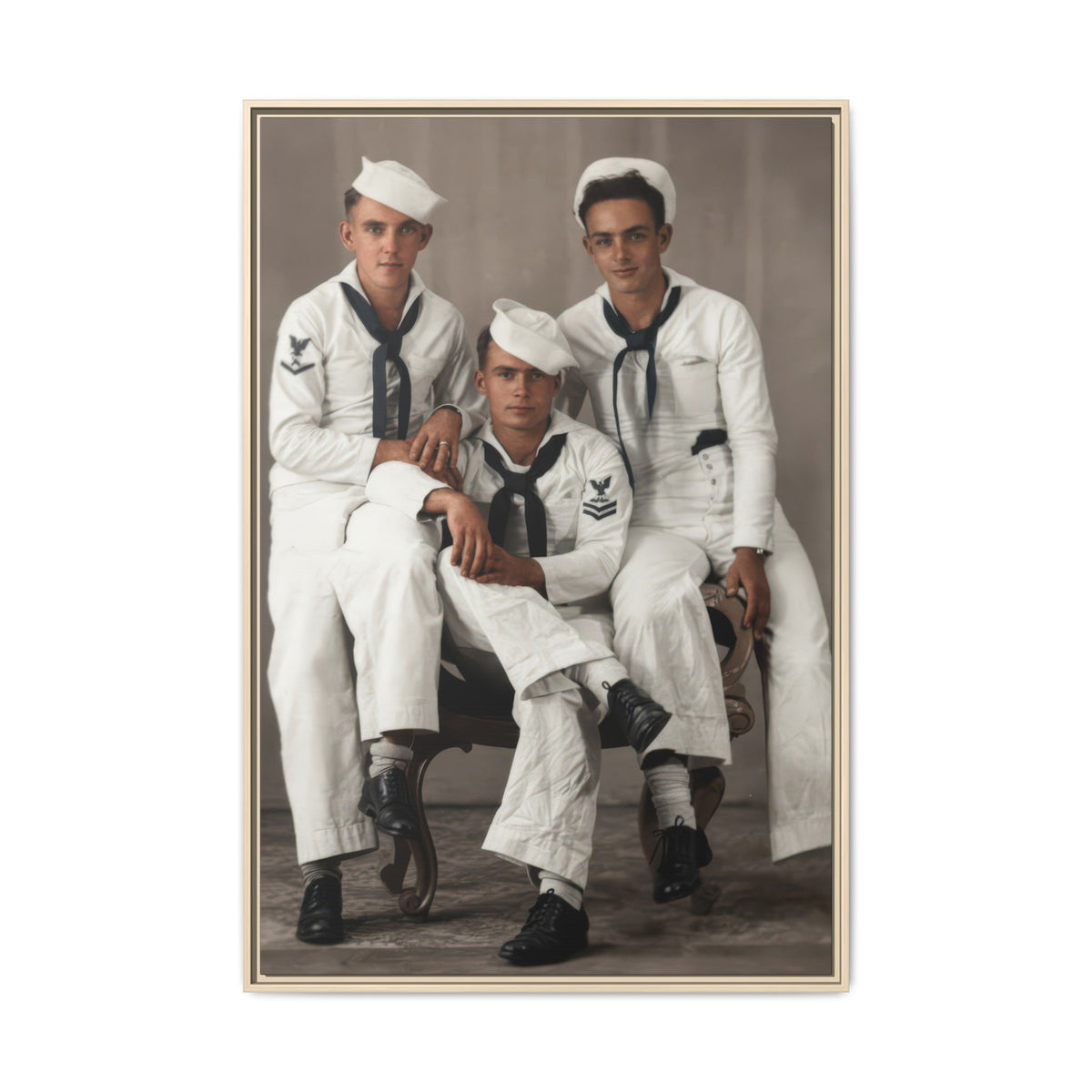 hommes 008 | Framed Vintage Photo - Matte Canvas