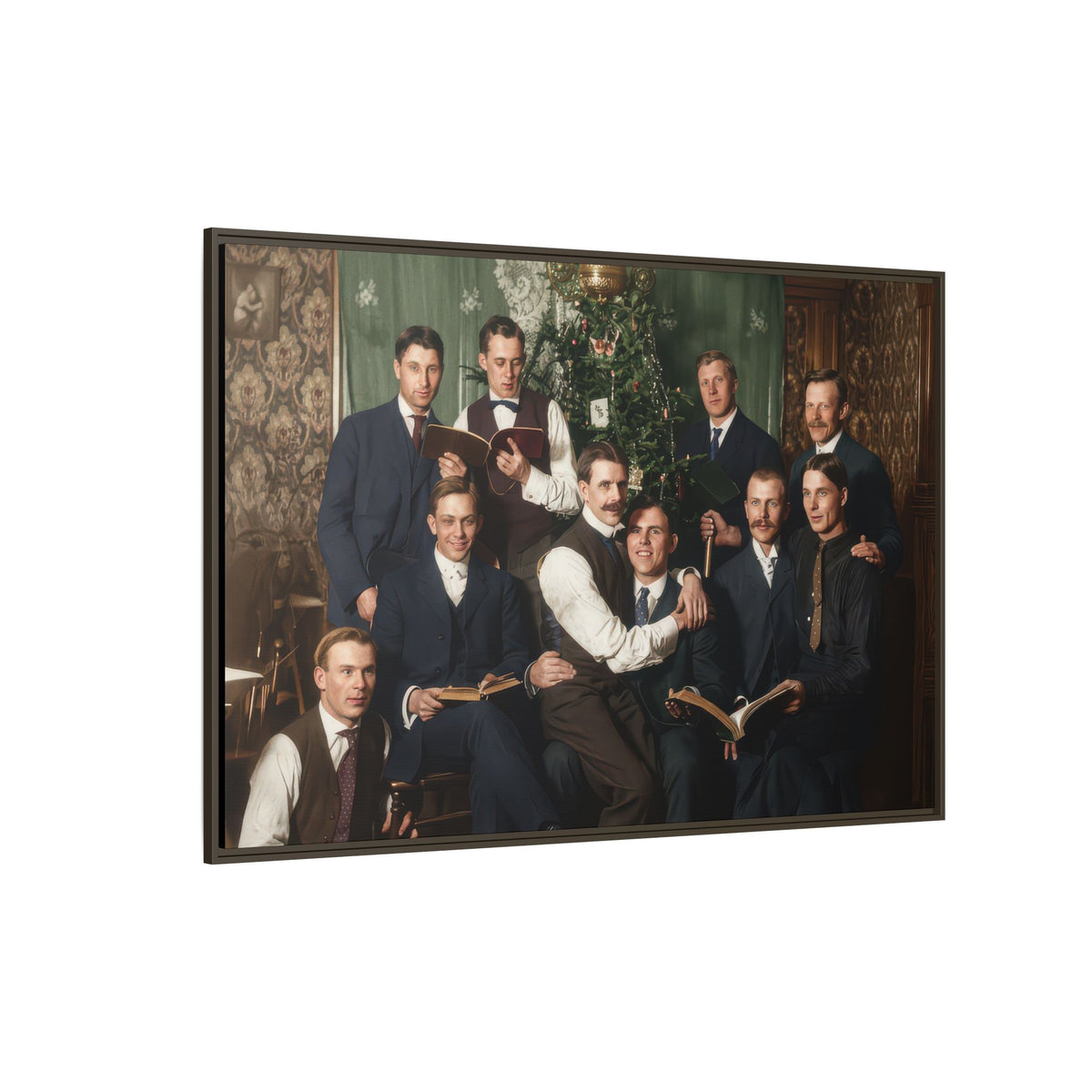 hommes 001 | Framed Vintage Photo - Matte Canvas