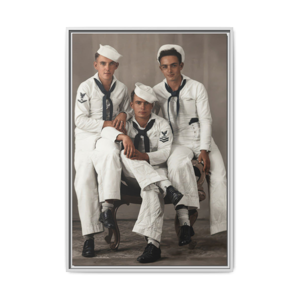 hommes 008 | Framed Vintage Photo - Matte Canvas