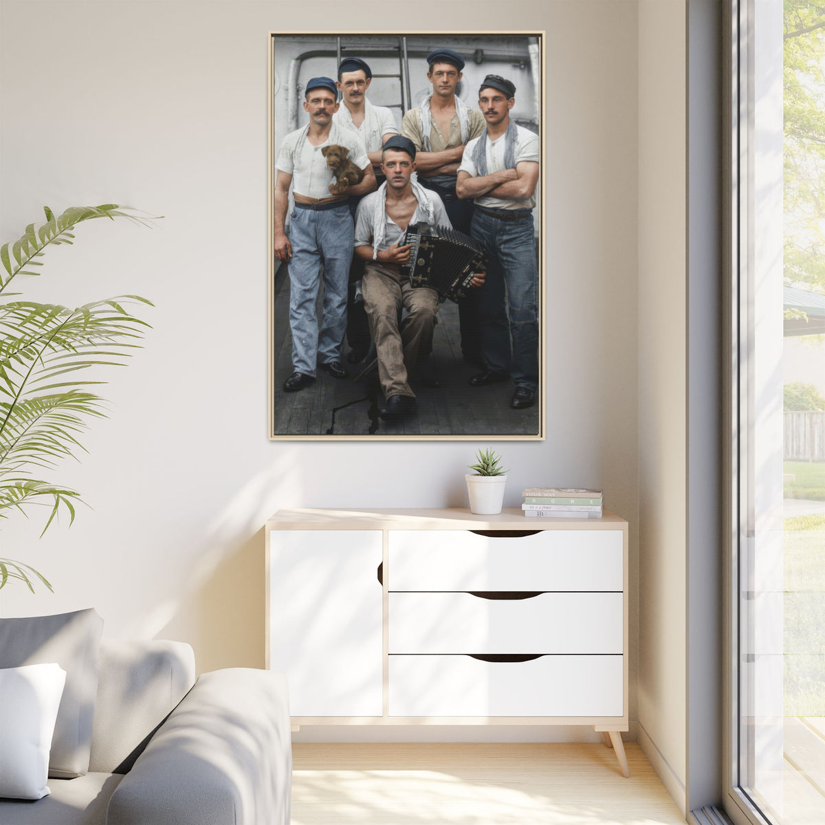 hommes 002 | Framed Vintage Photo - Matte Canvas