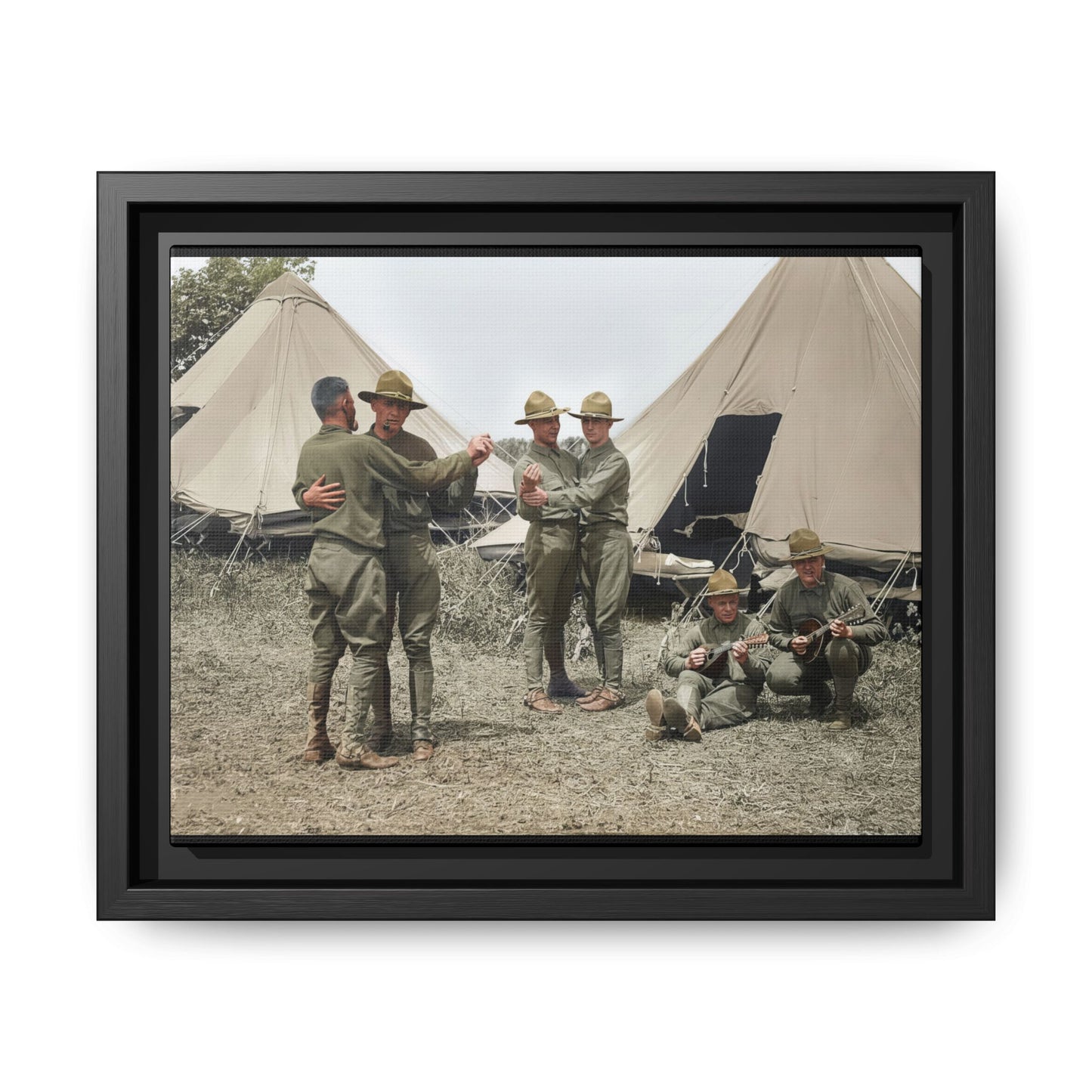 hommes 006 | Framed Vintage Photo - Matte Canvas