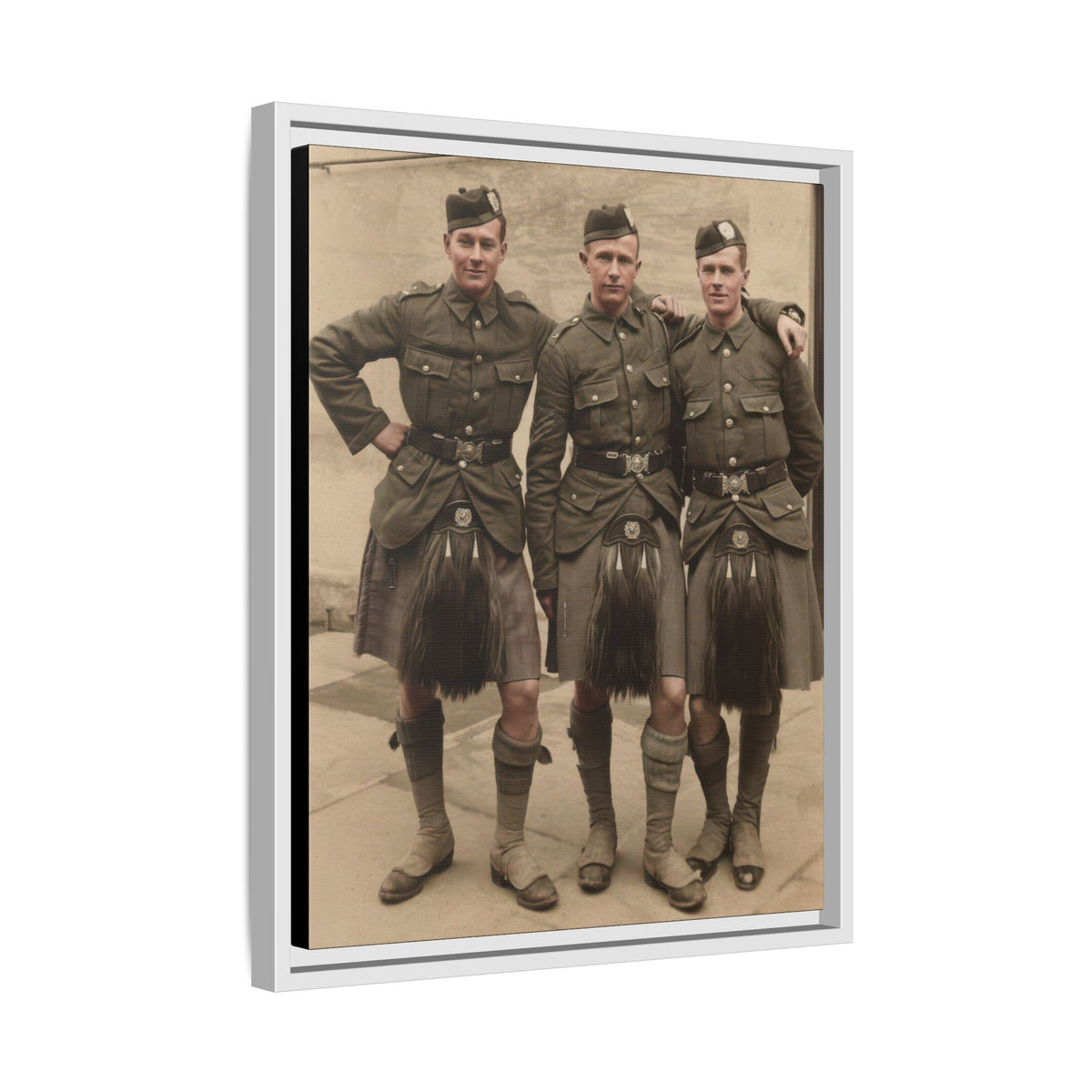 hommes 014 | Framed Vintage Photo - Matte Canvas