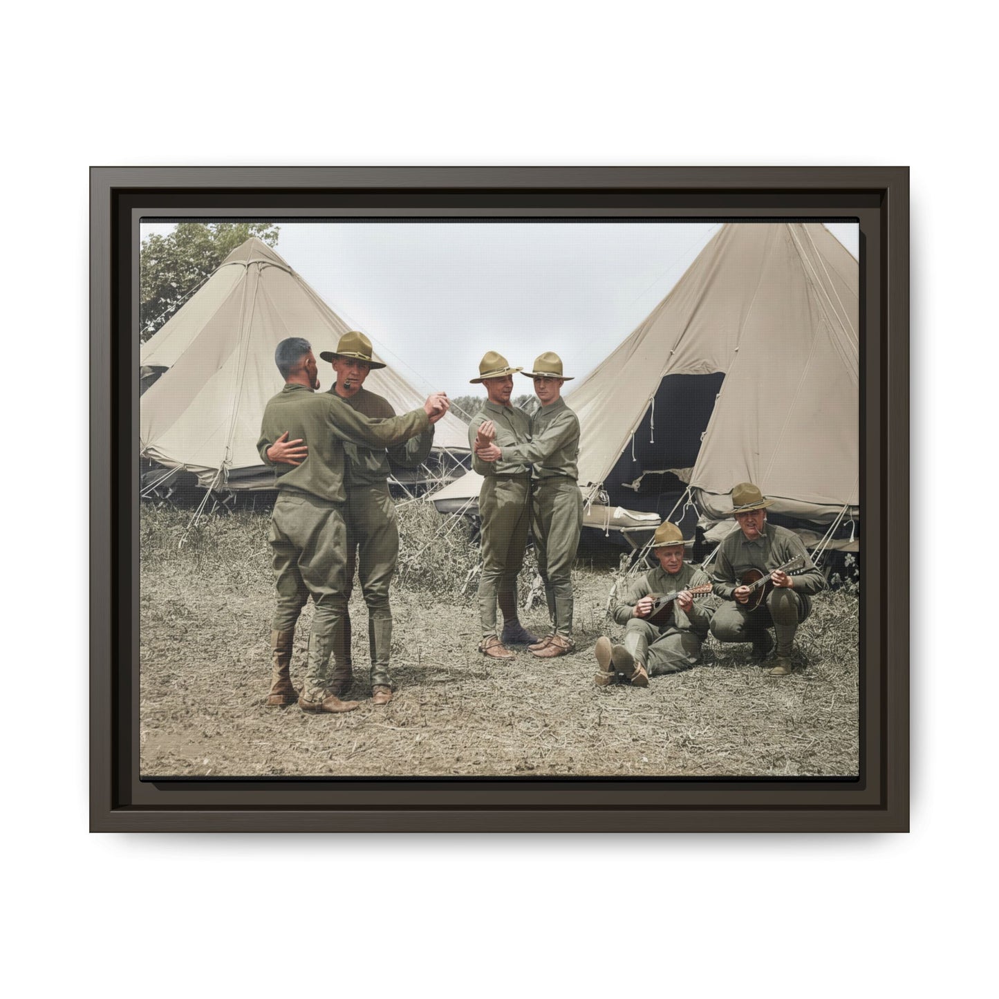 hommes 006 | Framed Vintage Photo - Matte Canvas