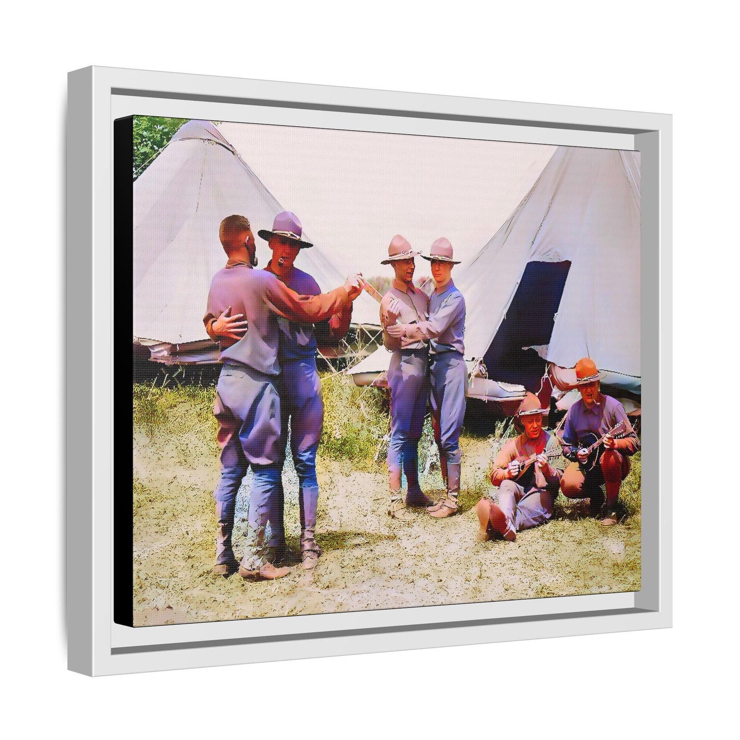 hommes 006 | Framed Vintage Photo - Matte Canvas