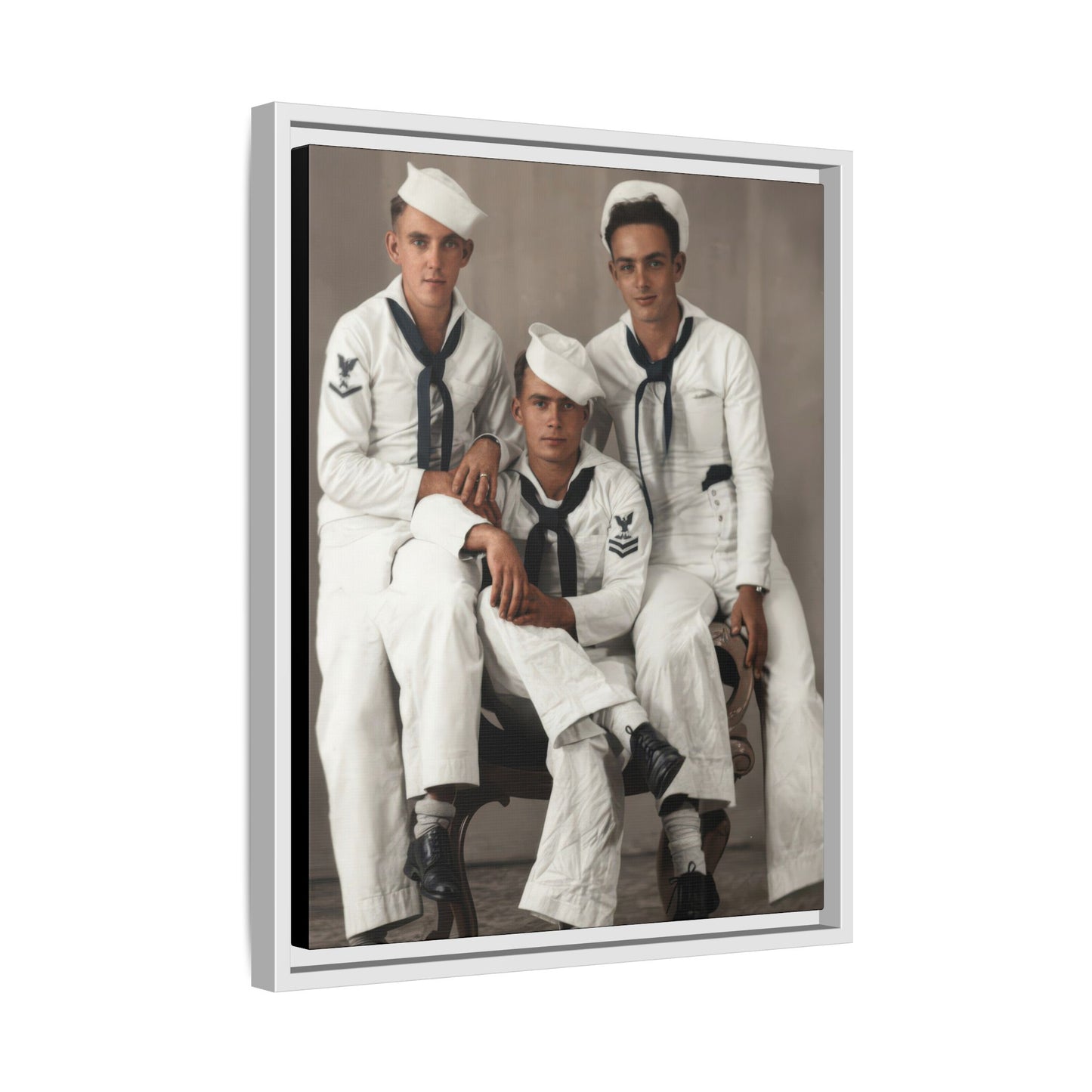hommes 008 | Framed Vintage Photo - Matte Canvas