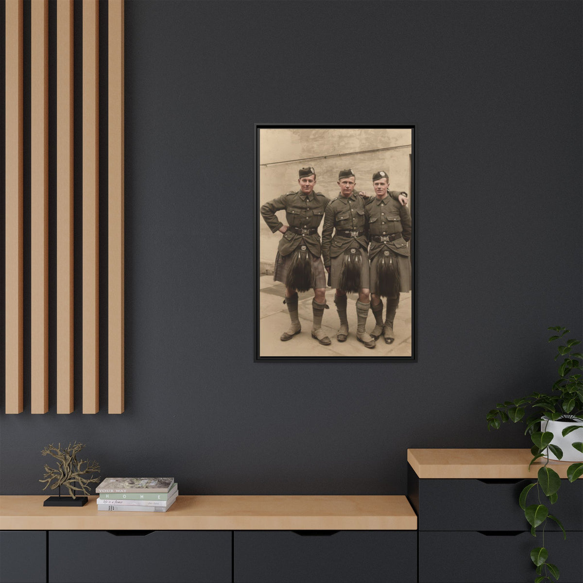 hommes 014 | Framed Vintage Photo - Matte Canvas