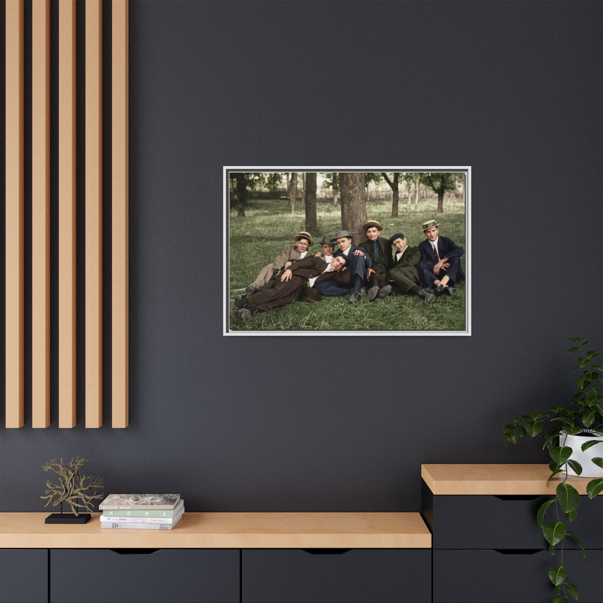 hommes 005 | Framed Vintage Photo - Matte Canvas