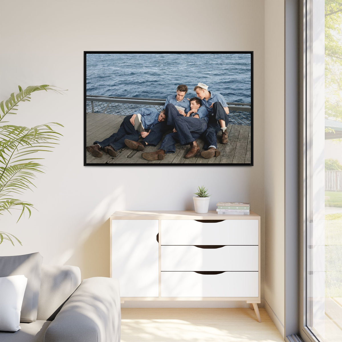 hommes 025 | Framed Vintage Photo - Matte Canvas