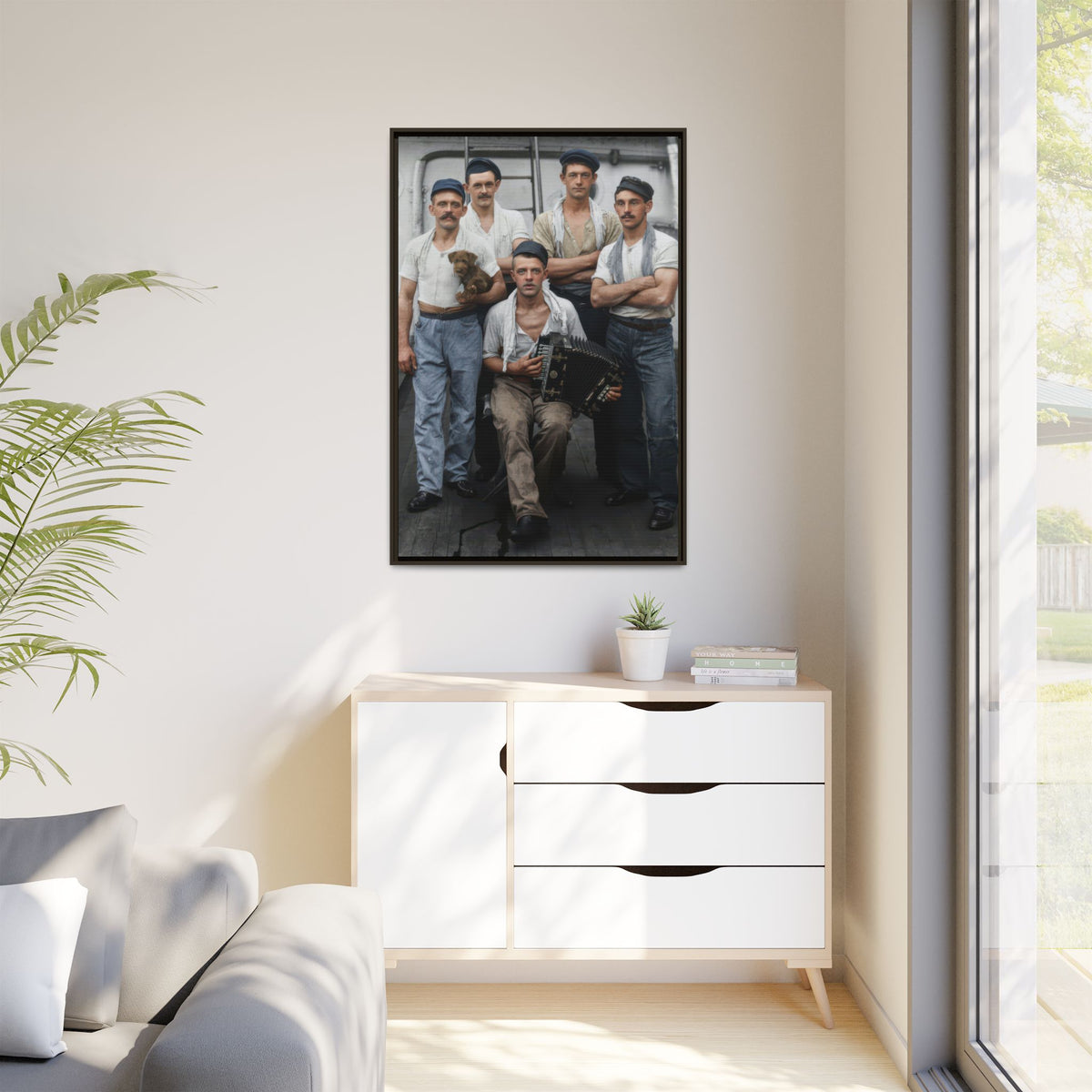 hommes 002 | Framed Vintage Photo - Matte Canvas