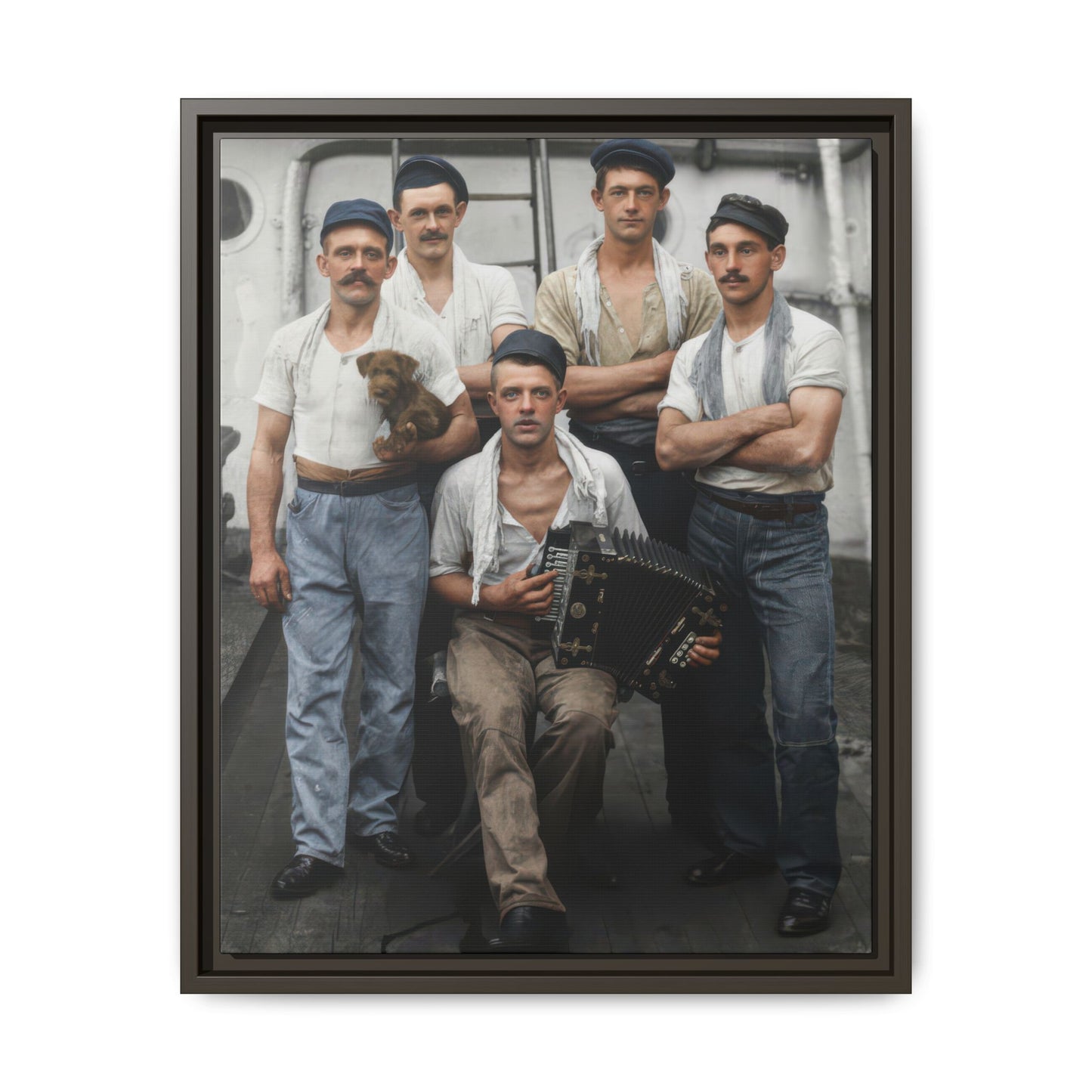 hommes 002 | Framed Vintage Photo - Matte Canvas