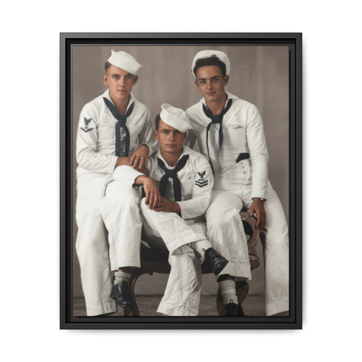 hommes 008 | Framed Vintage Photo - Matte Canvas