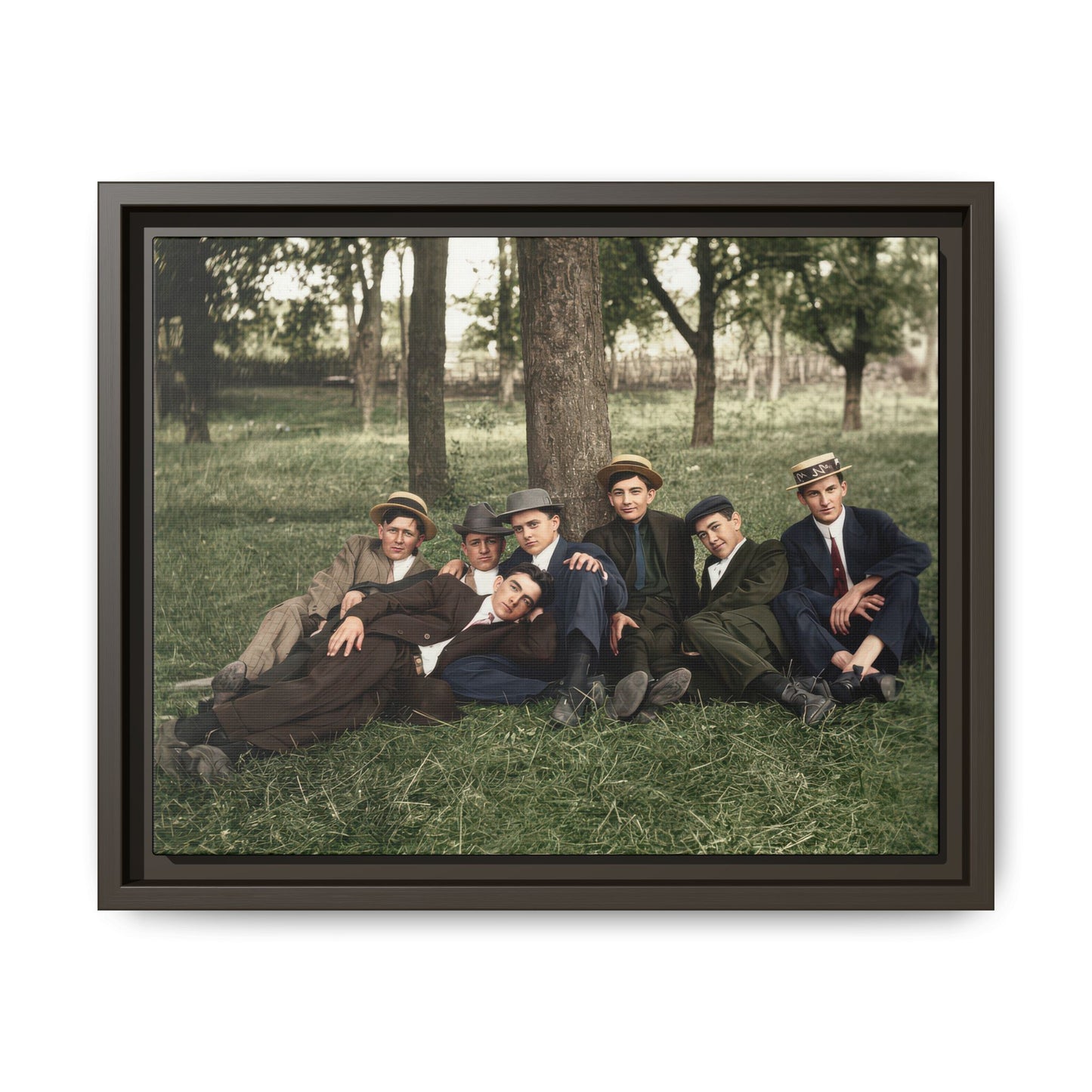 hommes 005 | Framed Vintage Photo - Matte Canvas