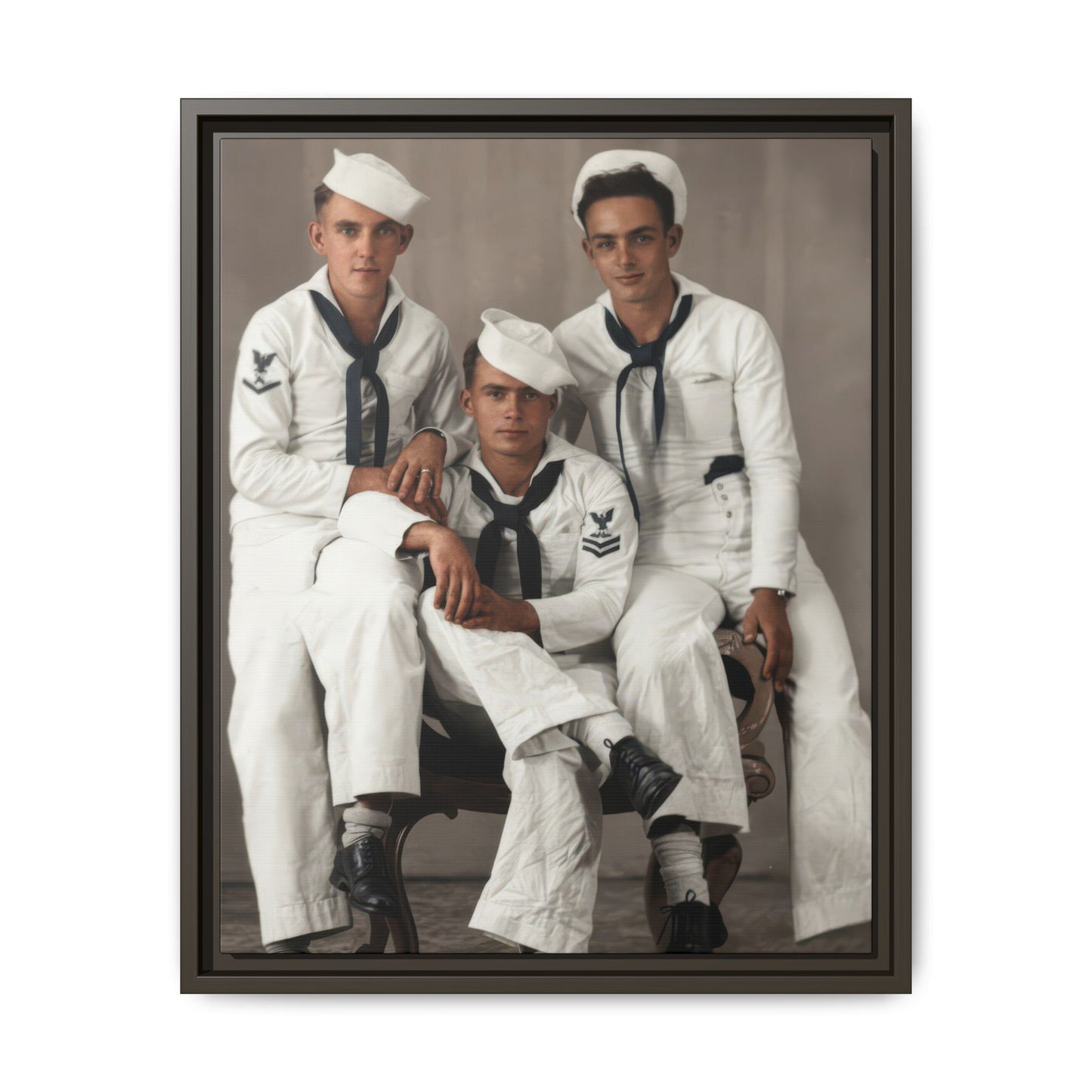 hommes 008 | Framed Vintage Photo - Matte Canvas