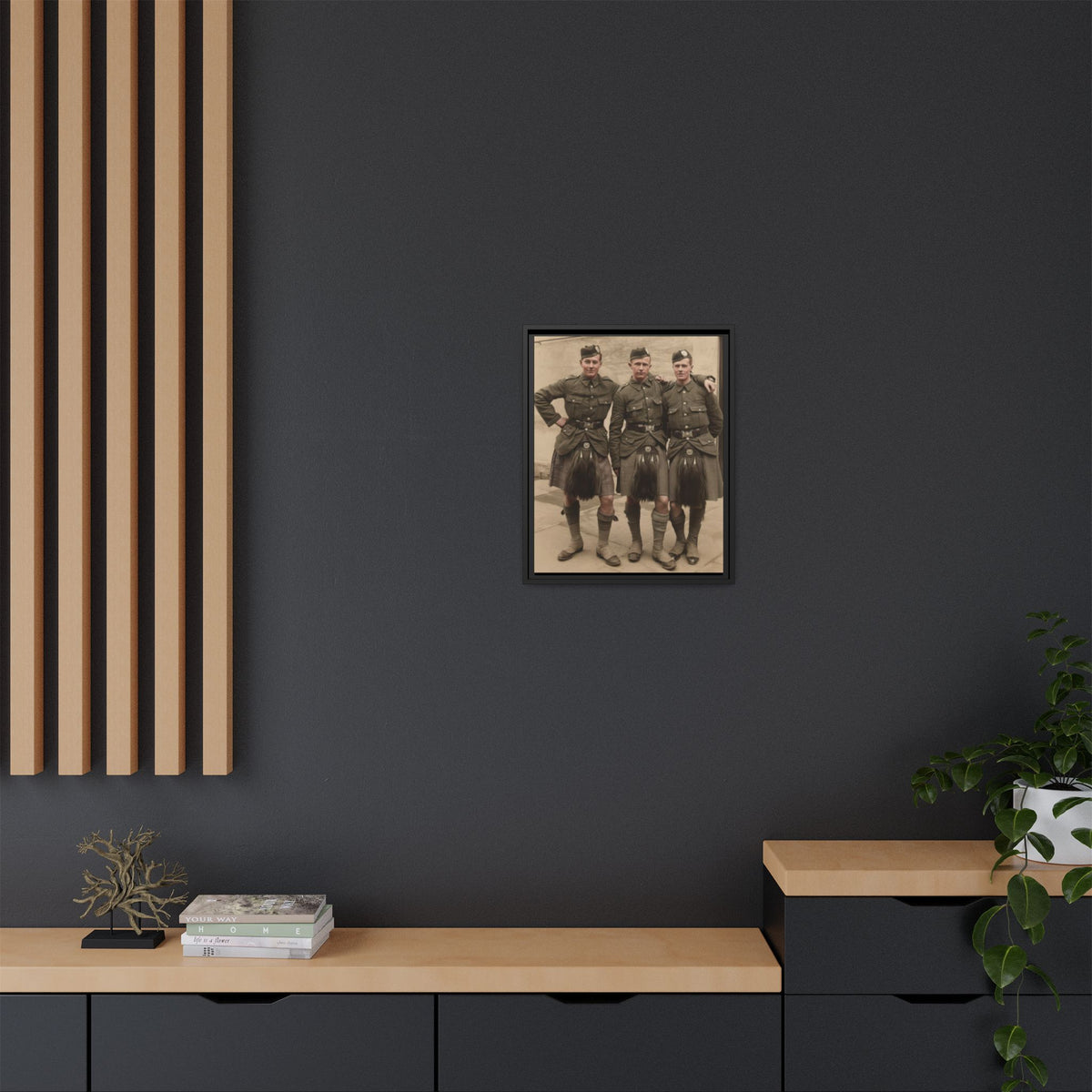 hommes 014 | Framed Vintage Photo - Matte Canvas