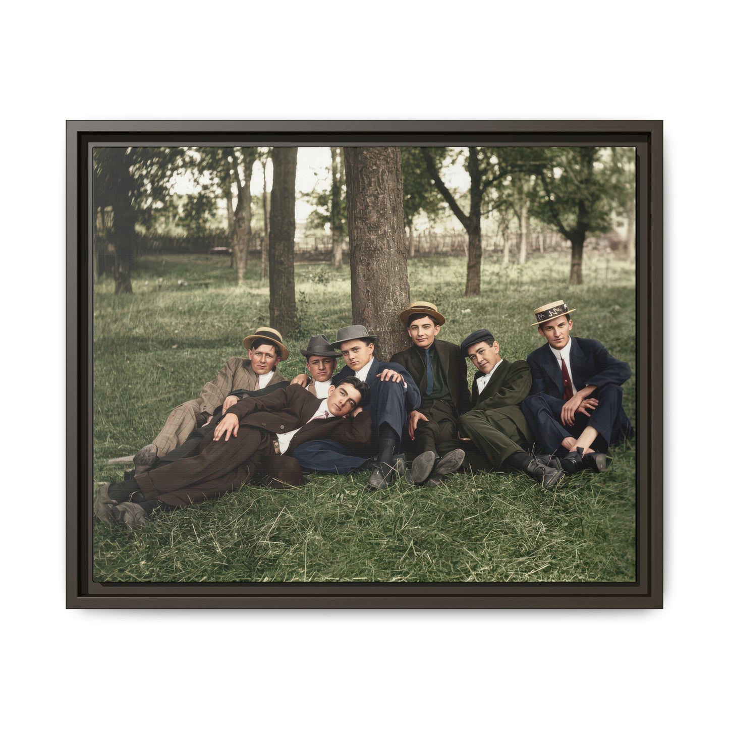hommes 005 | Framed Vintage Photo - Matte Canvas