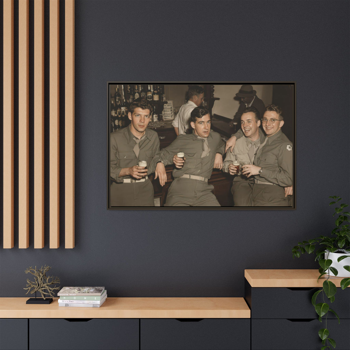 hommes 030 | Framed Vintage Photo - Matte Canvas
