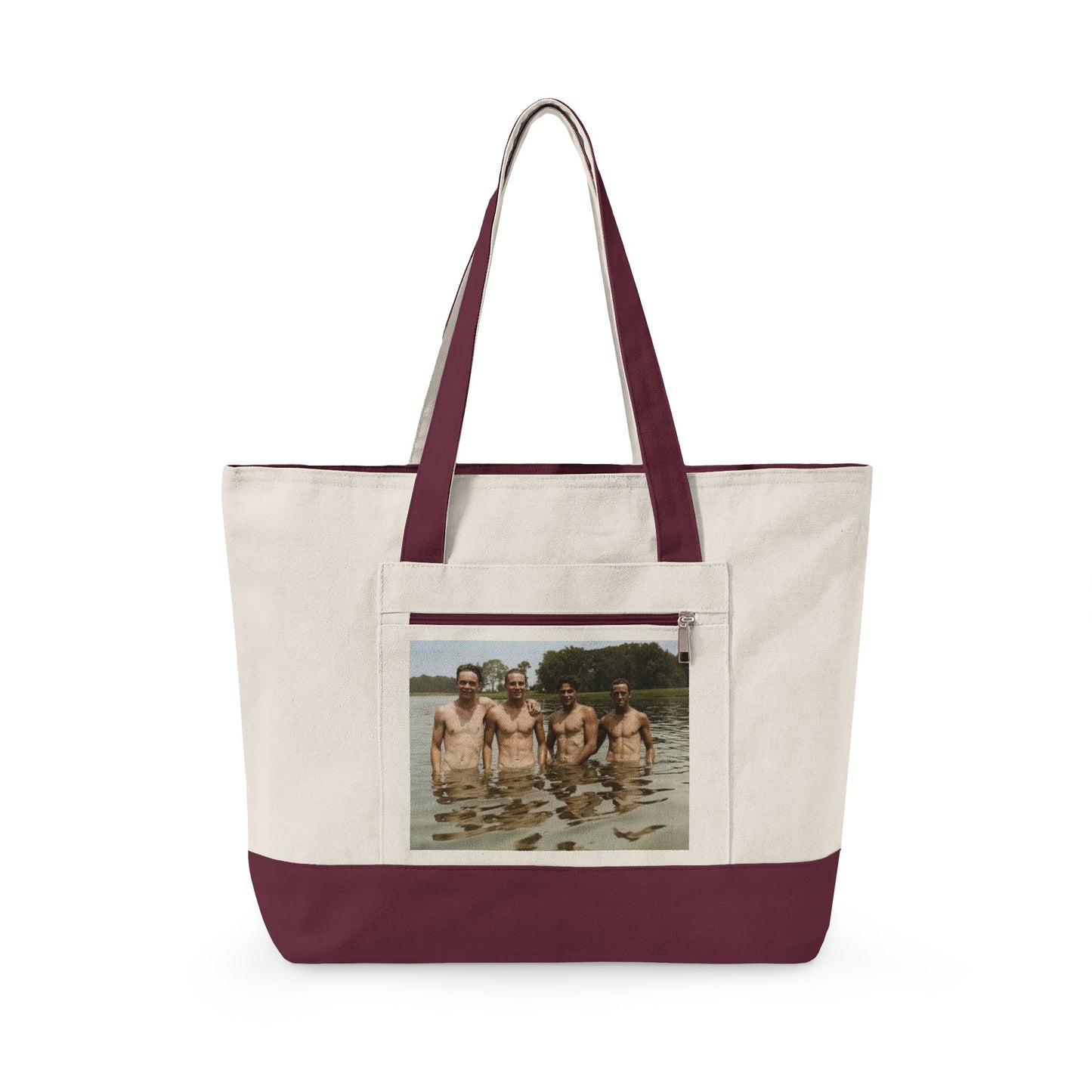 Everyday carry tote with vintage waterfront leisure photo 