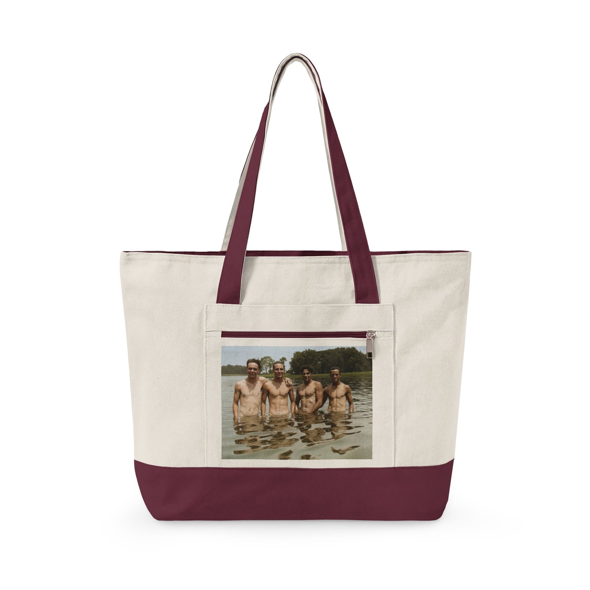 Everyday carry tote with vintage waterfront leisure photo 