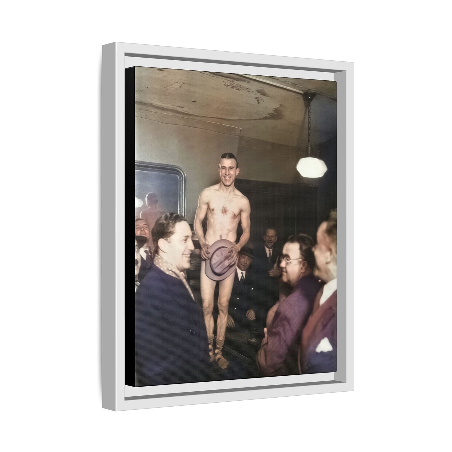 hommes 017 | Framed Vintage Photo - Matte Canvas