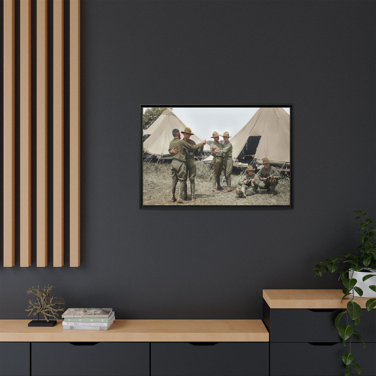 hommes 006 | Framed Vintage Photo - Matte Canvas