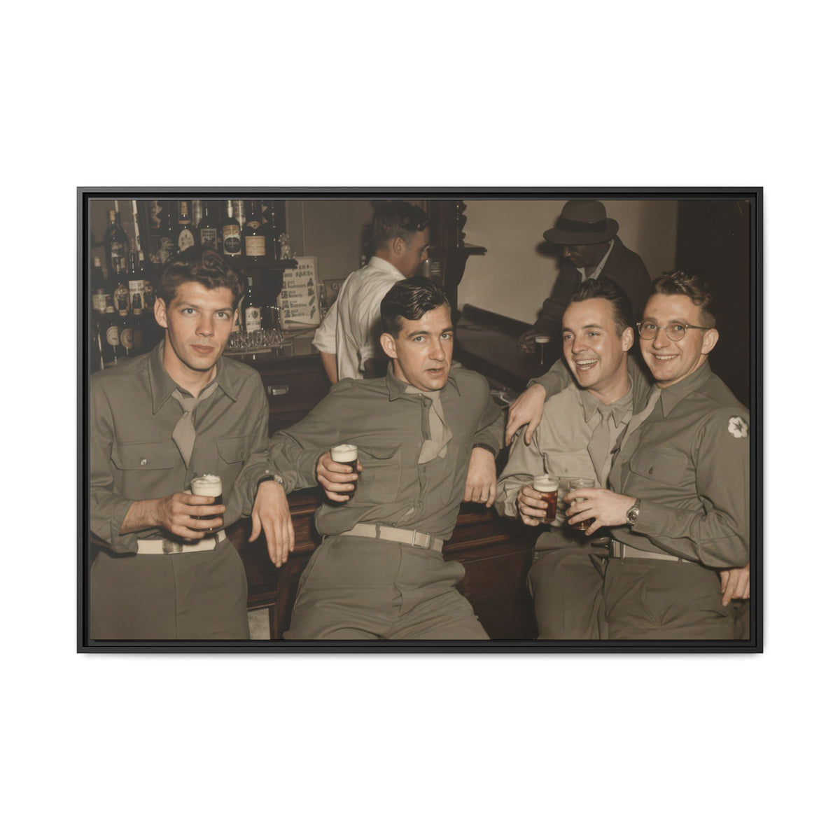 hommes 030 | Framed Vintage Photo - Matte Canvas