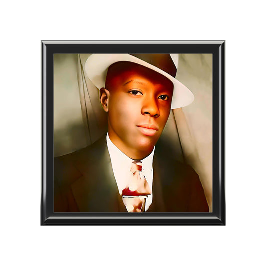celibataire 019 | Keepsake Box Vintage Black Male 1915 Afro American Handsome Fedora Gay LGBTQ