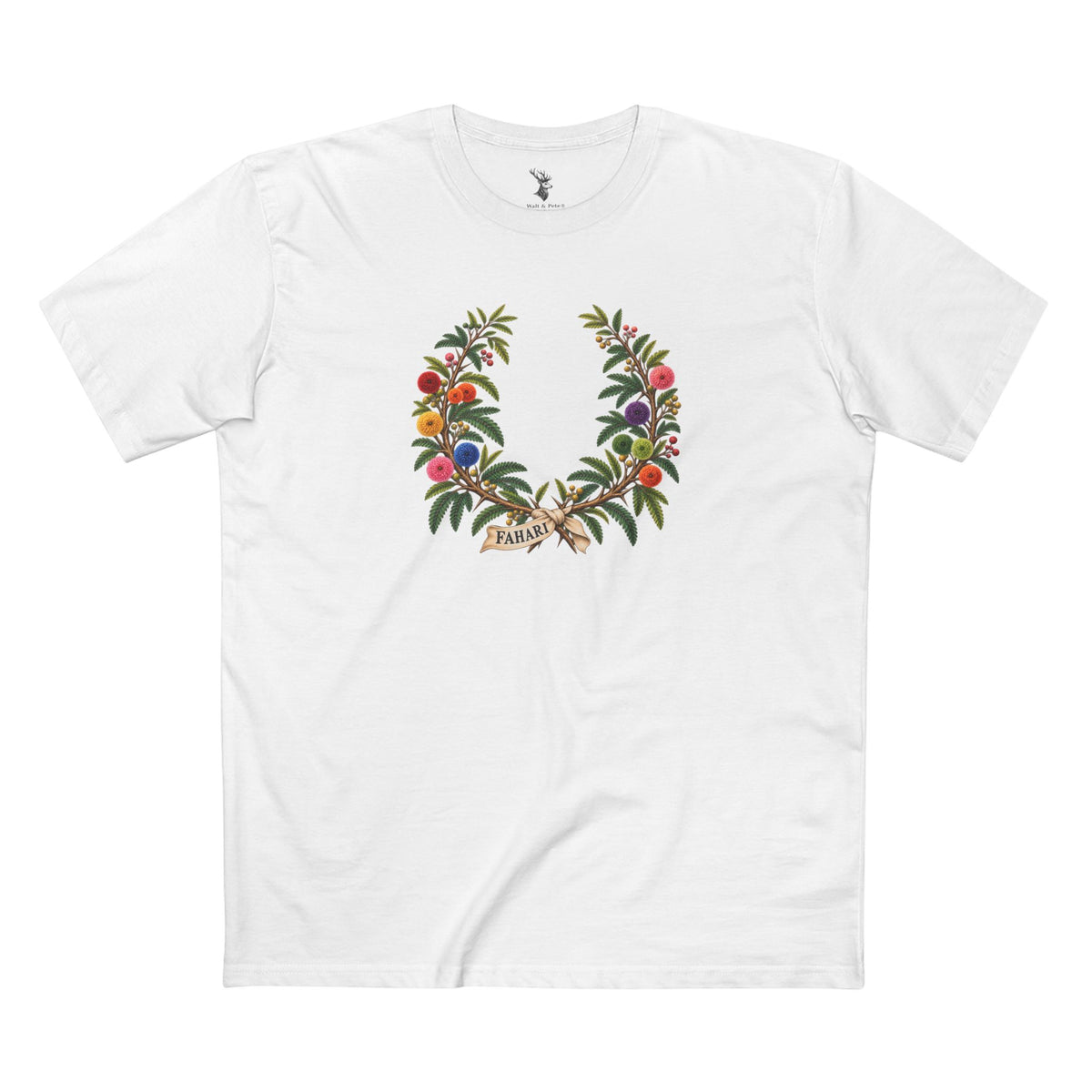 Kenyan Acacia Fahari Pride T-Shirt | Swahili LGBTQ+ Laurel Wreath Tee