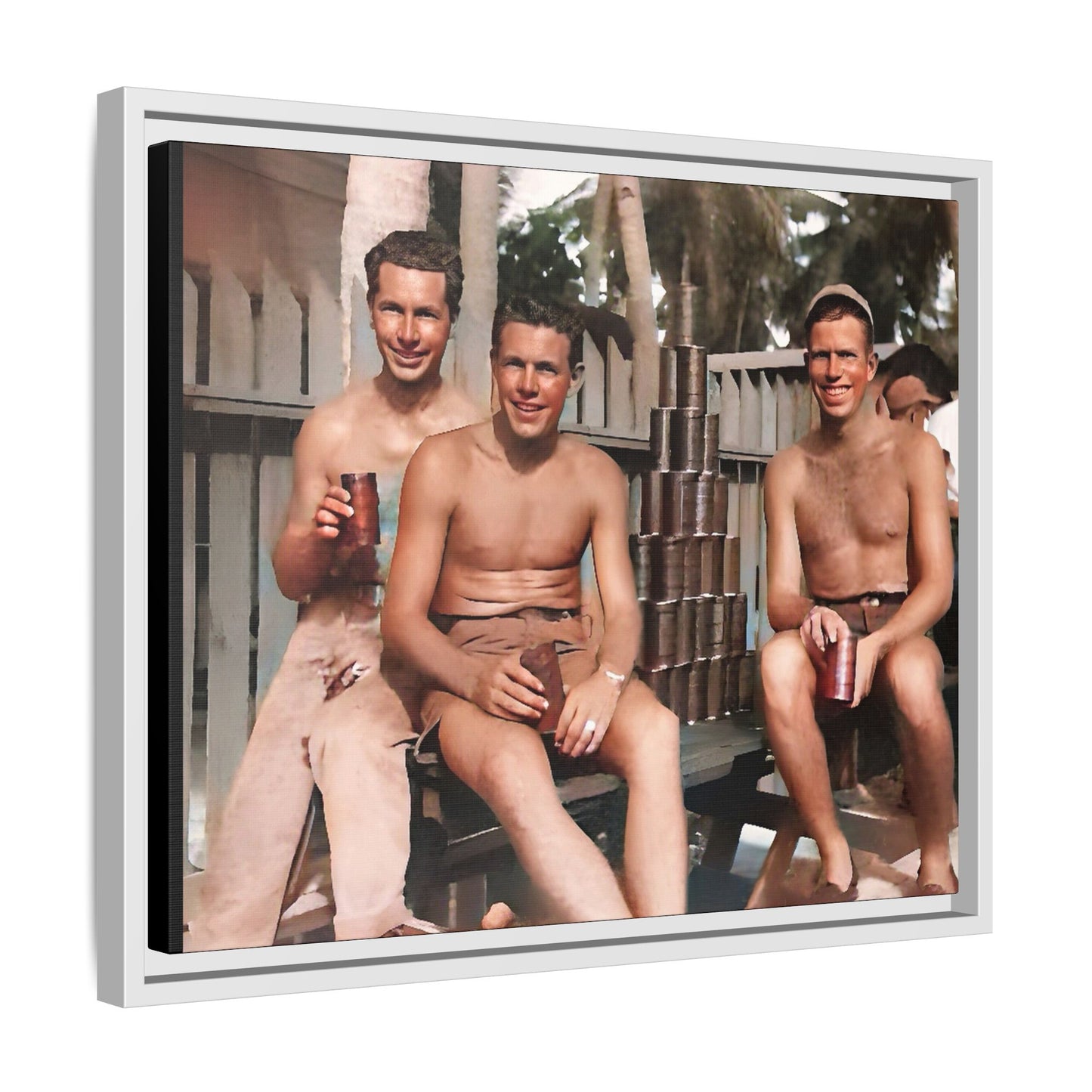 hommes 003 | Framed Vintage Photo - Matte Canvas