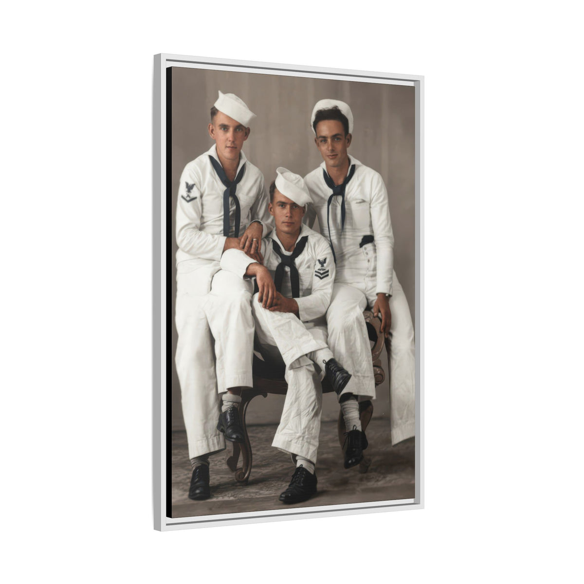 hommes 008 | Framed Vintage Photo - Matte Canvas
