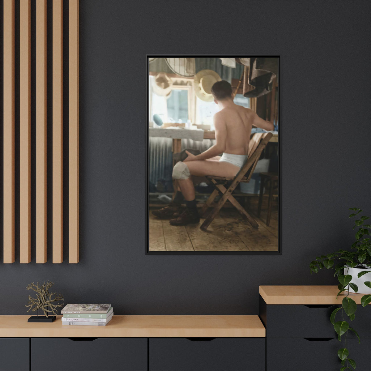 celibataire 022 | Framed Vintage Photo - Matte Canvas